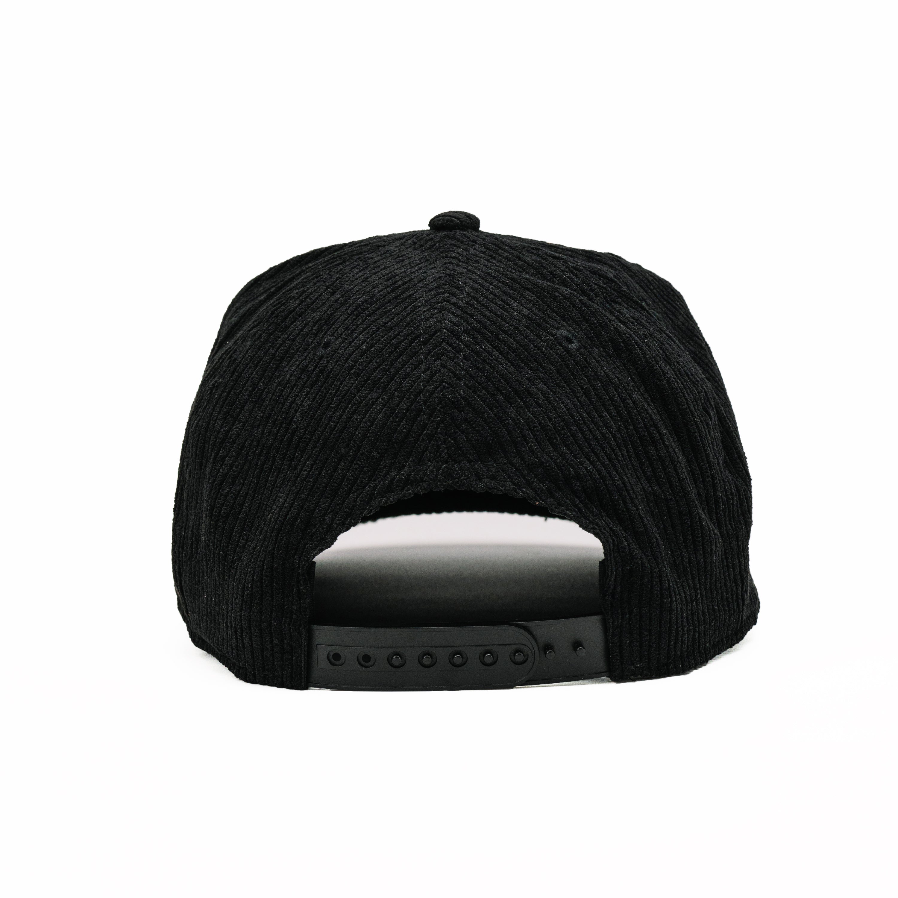 Pioneer Cash | Black & White | Corduroy Snapback Hat