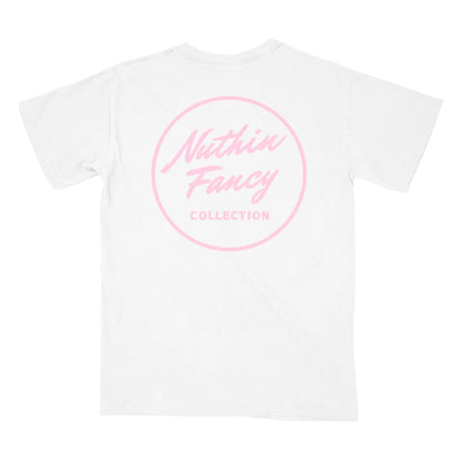 Plain Jane Tee - White / Pink - NUTHIN FANCY CO.